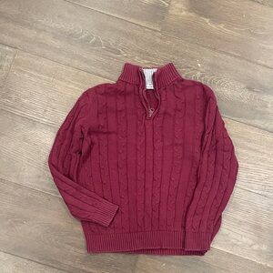Amazon Essentials Maroon and Gray Knit Sweater